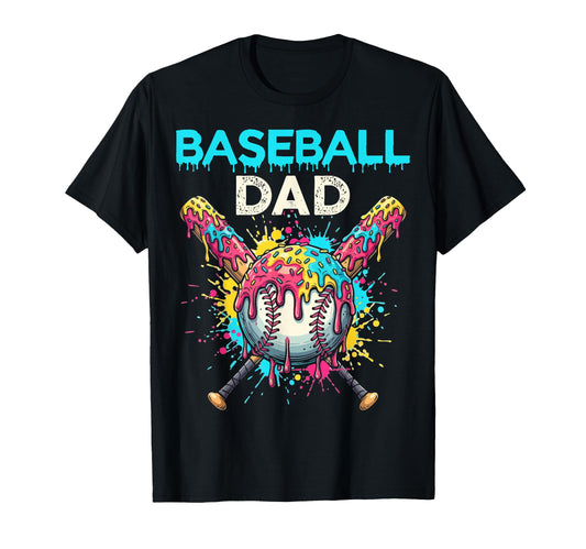 Baseball Dad Ice Cream Drip Crossed T-Shirt - Streetwear Style Men Women - T-Shirt, Sweatshirt, Hoodie