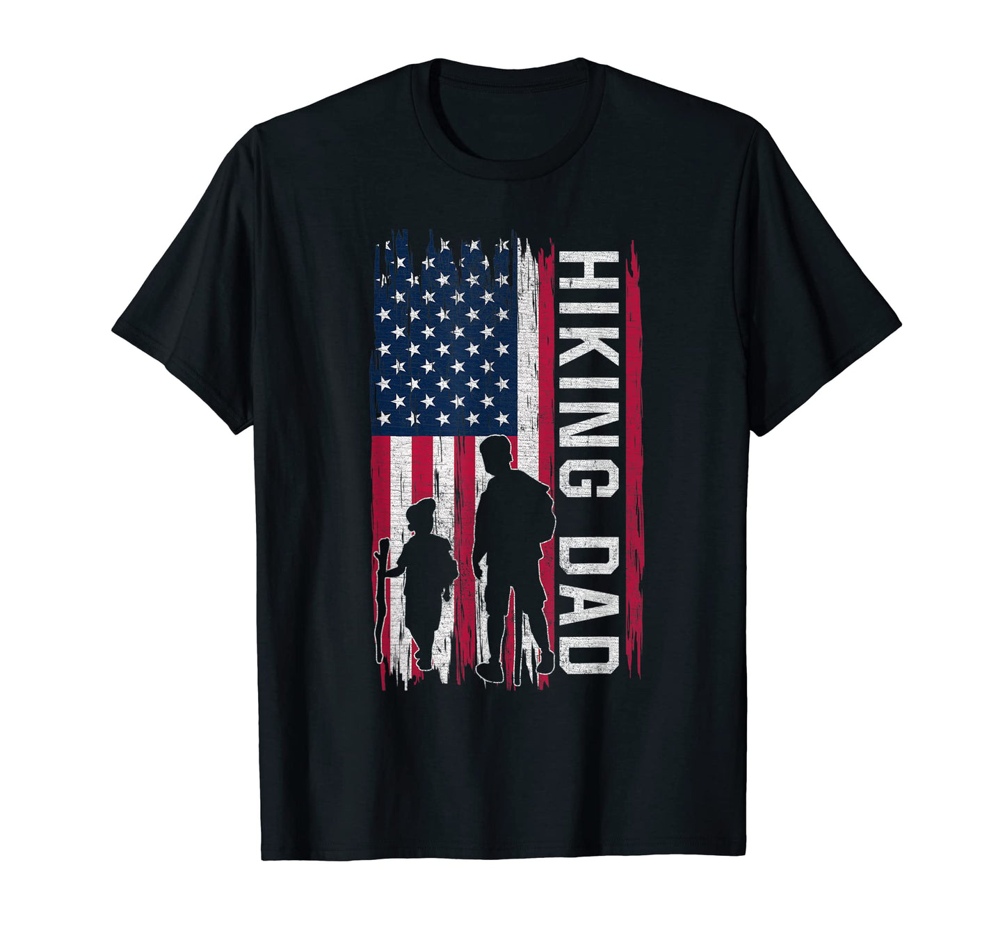 Hiking Dad American Flag Hiking Daddy T-Shirt - Unique Graphic for Adults - T-Shirt, Sweatshirt, Hoodie