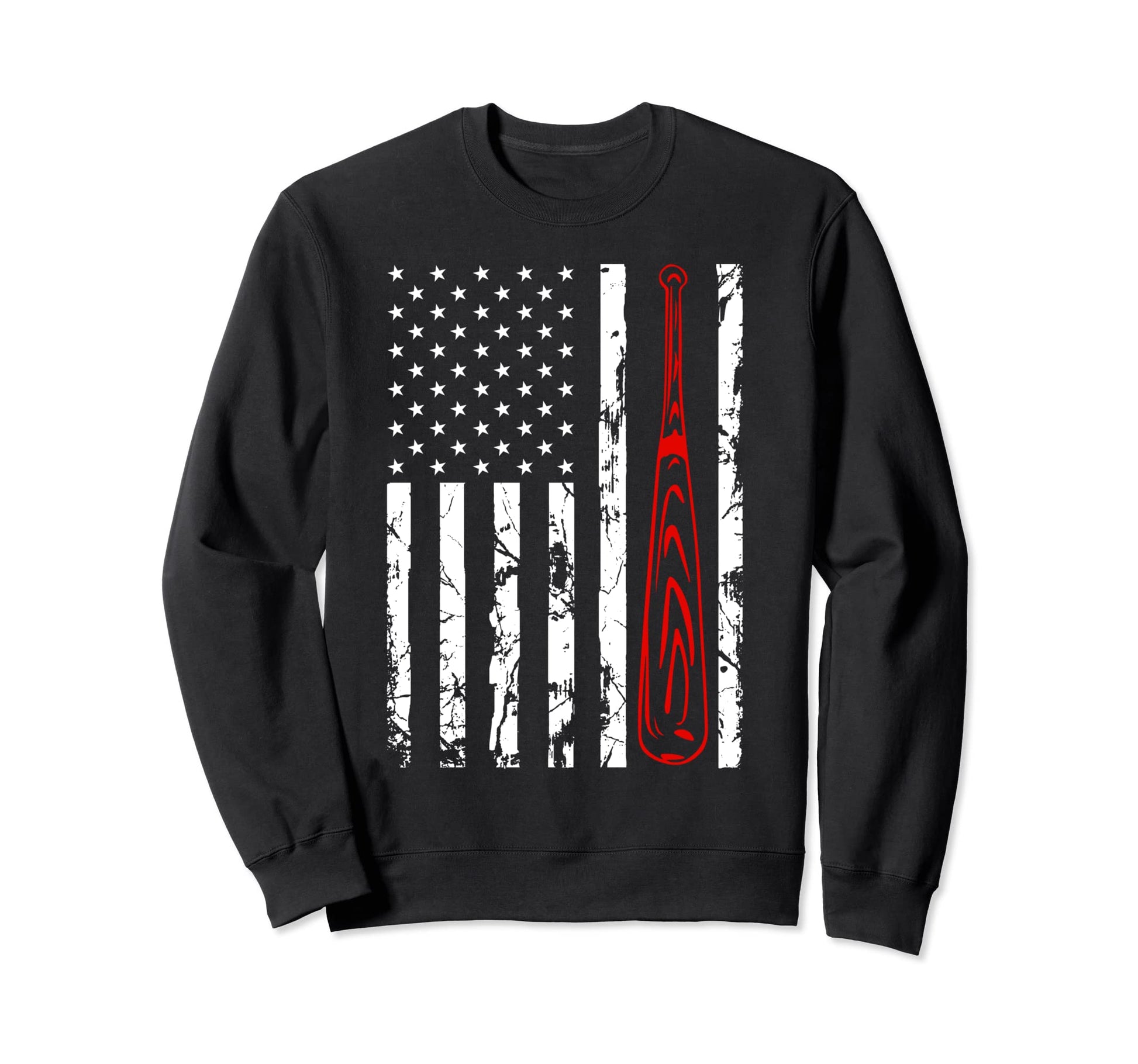 American Flag Baseball Flag Dad Sweatshirt - Custom Art Print for Adults - T-Shirt, Sweatshirt, Hoodie