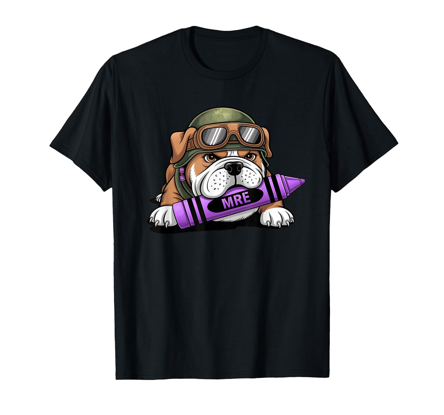 Bulldog Fueled Crayons Jarhead Mre T-Shirt - Aesthetic Graphic Unisex - T-Shirt, Sweatshirt, Hoodie
