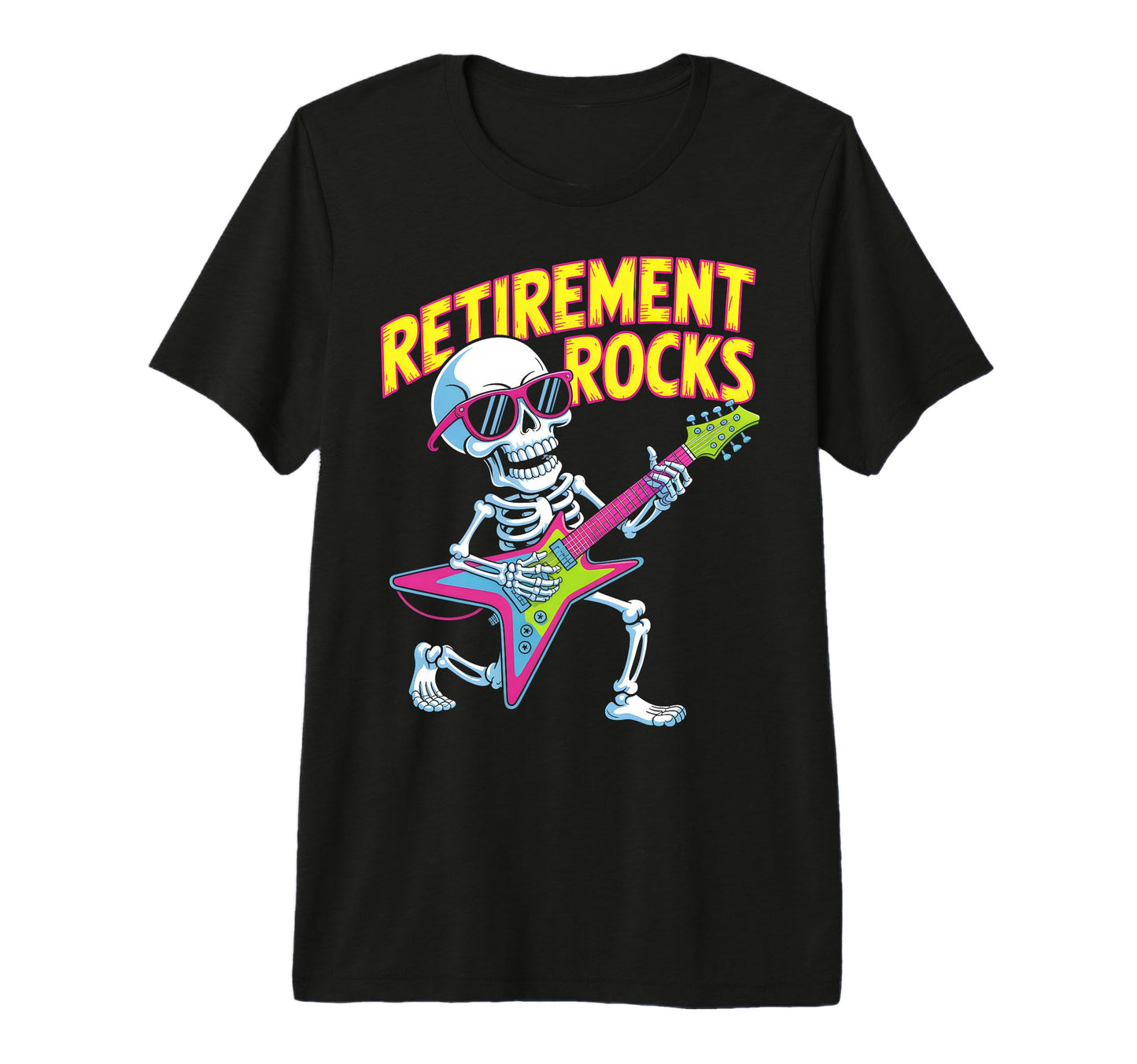Retirement Rocks Electric Guitar Old T-Shirt - Minimalist Print for Adults - T-Shirt, Sweatshirt, Hoodie