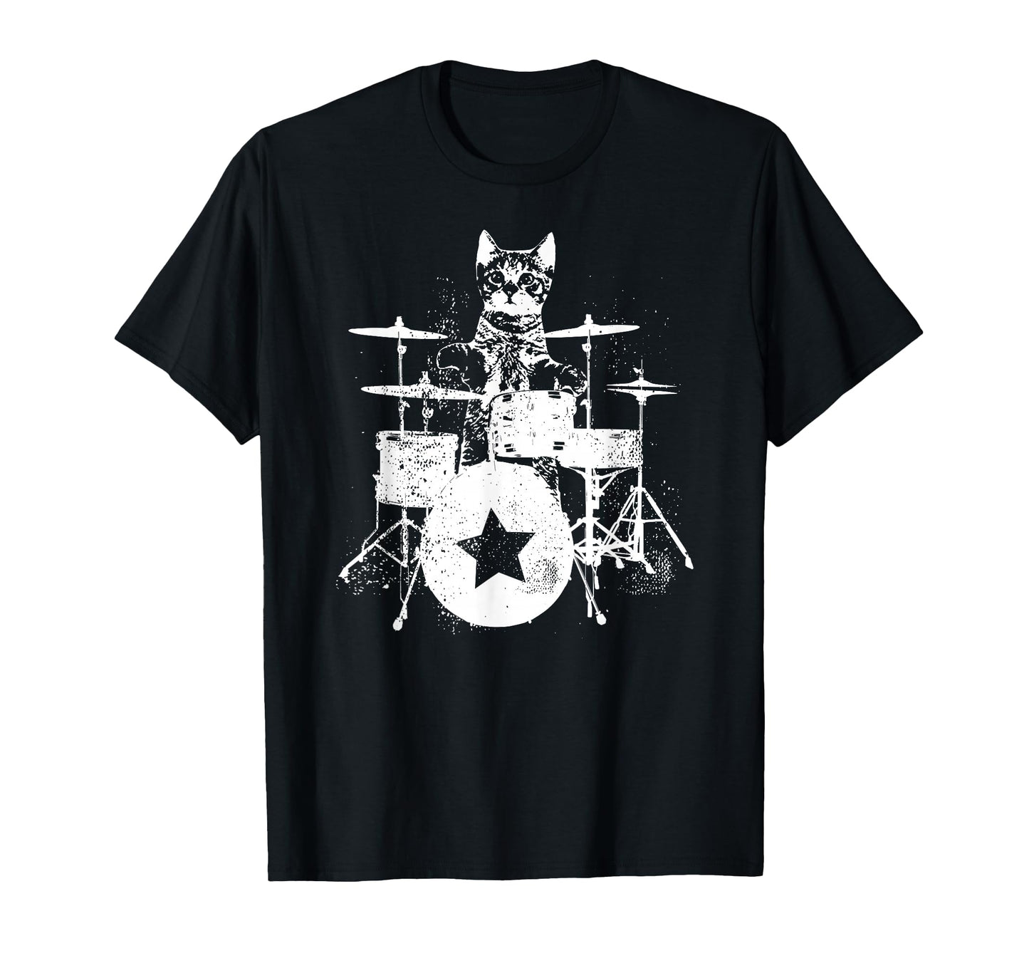 Punk Rockstar Kitten Kitty Cat Drummer T-Shirt - Streetwear Style Unisex - T-Shirt, Sweatshirt, Hoodie