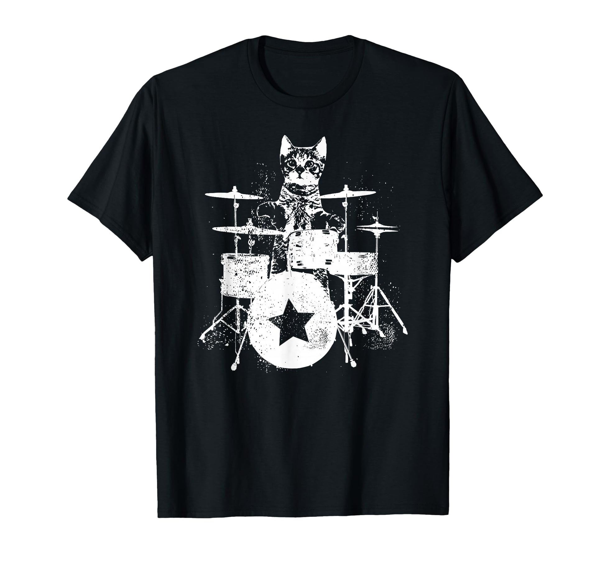 Punk Rockstar Kitten Kitty Cat Drummer T-Shirt - Streetwear Style Unisex - T-Shirt, Sweatshirt, Hoodie