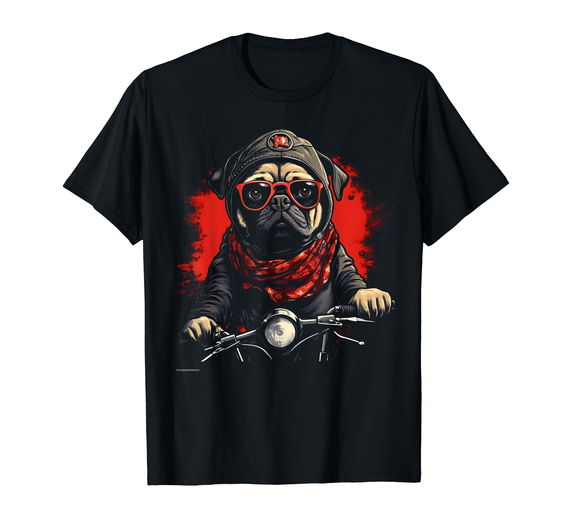 Motorcycle Dad Biker Dog Pug Dad Rider T-Shirt - Graphic Print for Adults - T-Shirt, Sweatshirt, Hoodie