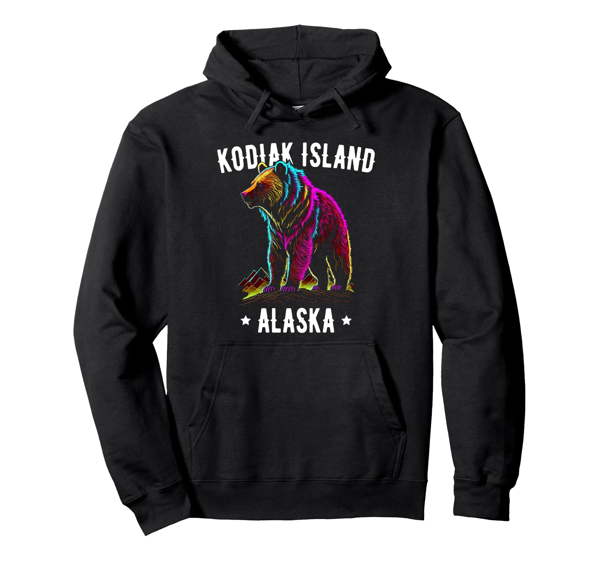 Kodiak Island Alaska Usa Grizzly Bear Hoodie - Minimalist Print Unisex - T-Shirt, Sweatshirt, Hoodie