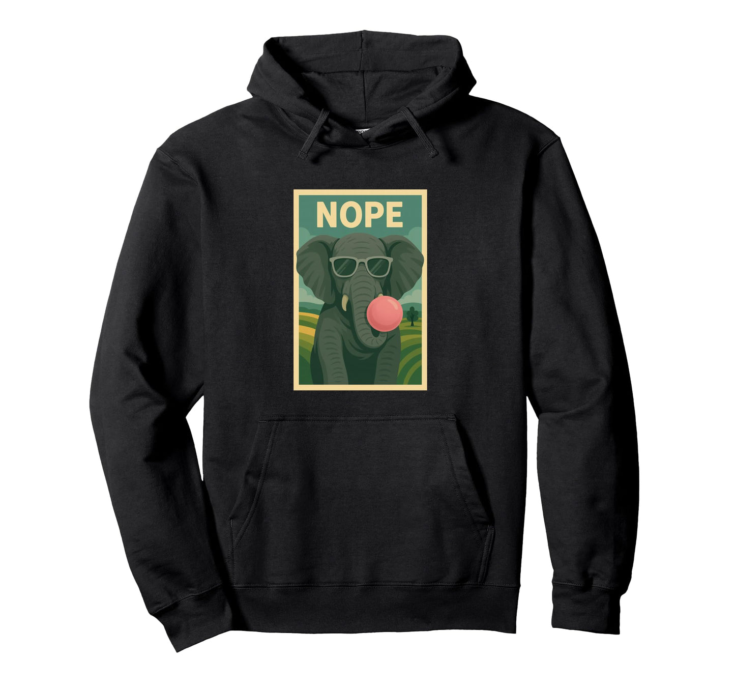 Elephant Nope Chewing Gum Bubble Pop Hoodie - Novelty Apparel for Adults - T-Shirt, Sweatshirt, Hoodie
