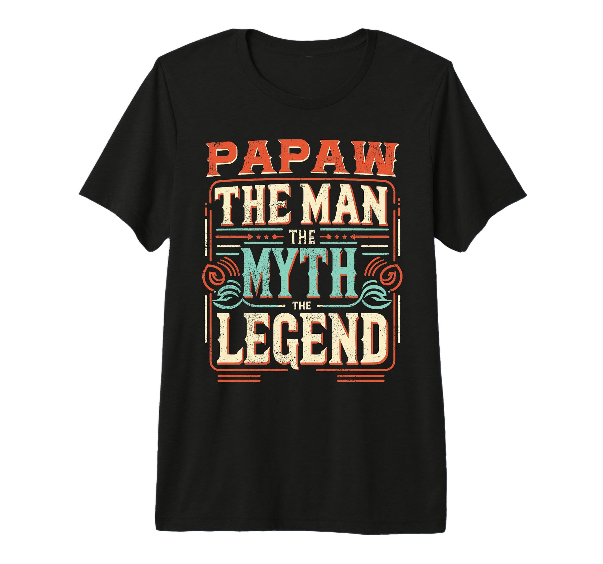 Mens Papaw Myth Legend Dad Grandpa Tri T-Shirt - Novelty Apparel Unisex - T-Shirt, Sweatshirt, Hoodie