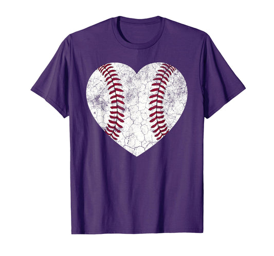 Baseball Heart Fun Mom Dad Softball T-Shirt - Custom Art Print Men Women - T-Shirt, Sweatshirt, Hoodie