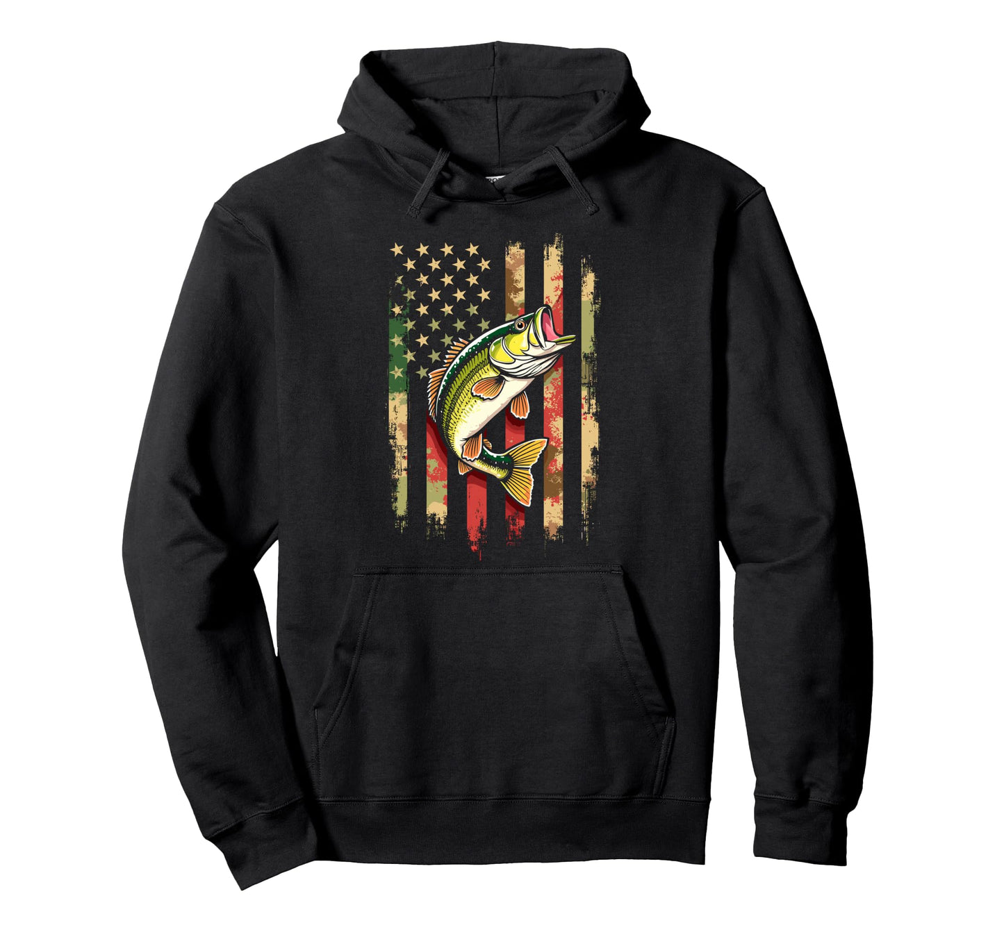 Us American Flag Fishing Lover Fish Hoodie - Fun Novelty Design for Adults - T-Shirt, Sweatshirt, Hoodie