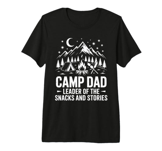 Camp Dad Camper Funny Camping Tri Blend T-Shirt - Minimalist Print Unisex - T-Shirt, Sweatshirt, Hoodie