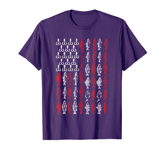American Flag Fishing Bass Pro Fish 4Th T-Shirt - Graphic Print for Adults - T-Shirt, Sweatshirt, Hoodie