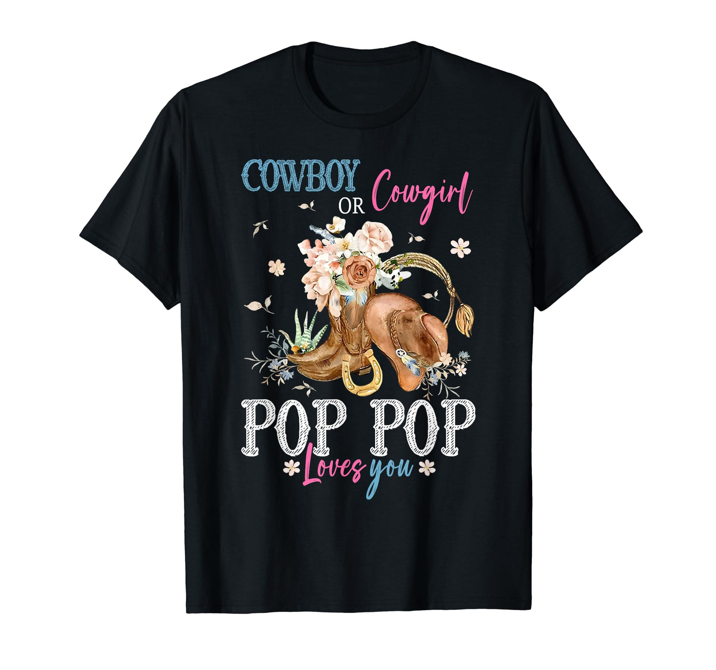 Cowboy Or Cowgirl Gender Reveal T-Shirt - Minimalist Print for Adults - T-Shirt, Sweatshirt, Hoodie