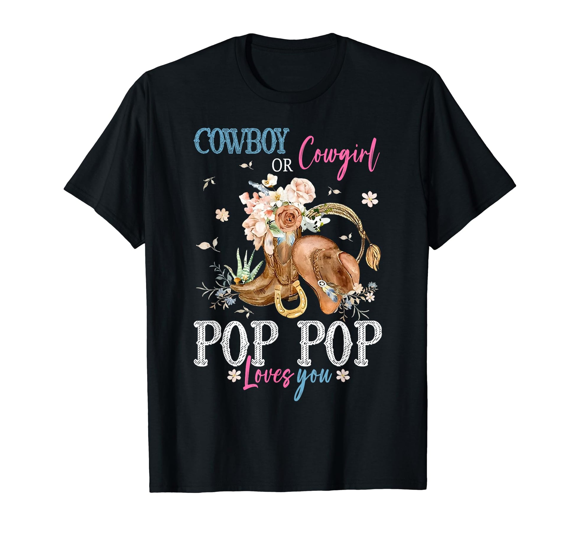 Cowboy Or Cowgirl Gender Reveal T-Shirt - Minimalist Print for Adults - T-Shirt, Sweatshirt, Hoodie