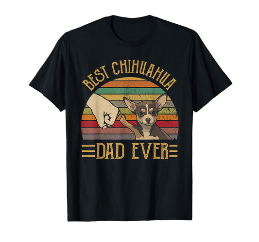 Best Chihuahua Dad Ever Sunset T-Shirt - Aesthetic Graphic for Adults - T-Shirt, Sweatshirt, Hoodie