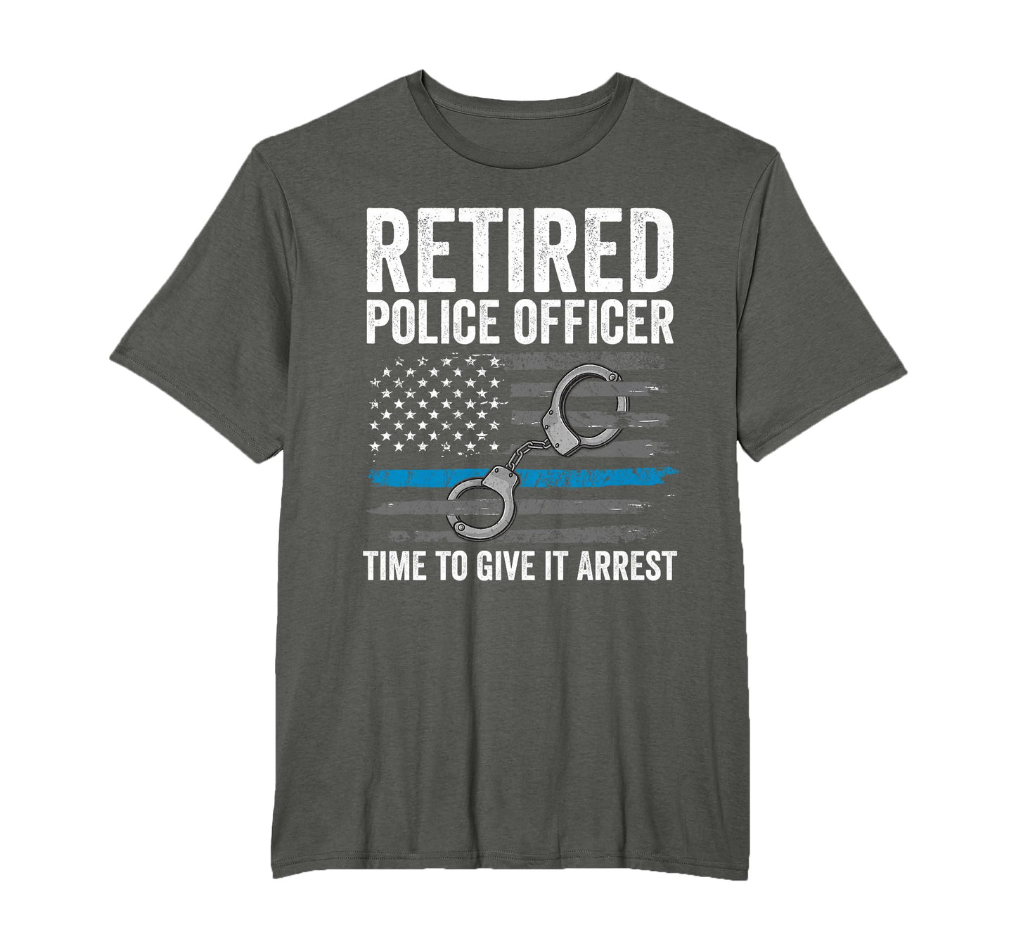 Retired Police Officer Blue Thin T-Shirt - Casual Everyday Wear for Adults - T-Shirt, Sweatshirt, Hoodie