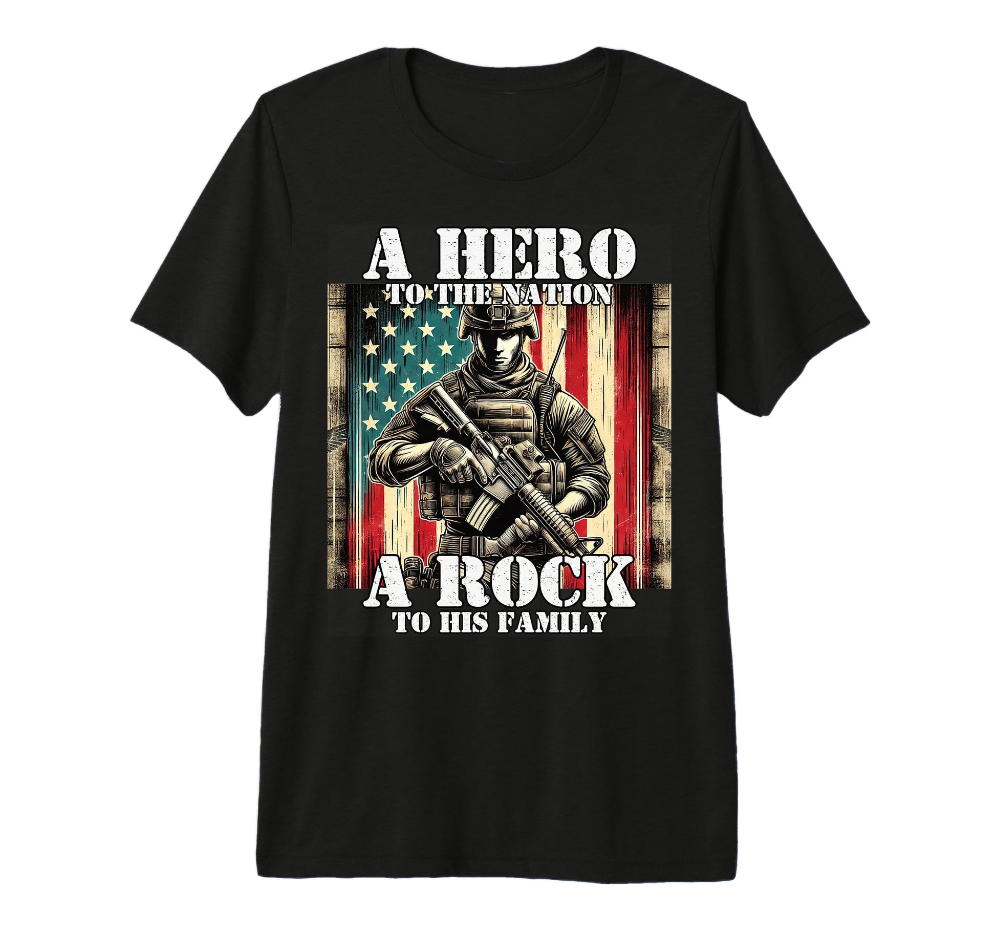 Hero To Nation Rock To His Family T-Shirt - Trendy Graphic for Adults - T-Shirt, Sweatshirt, Hoodie