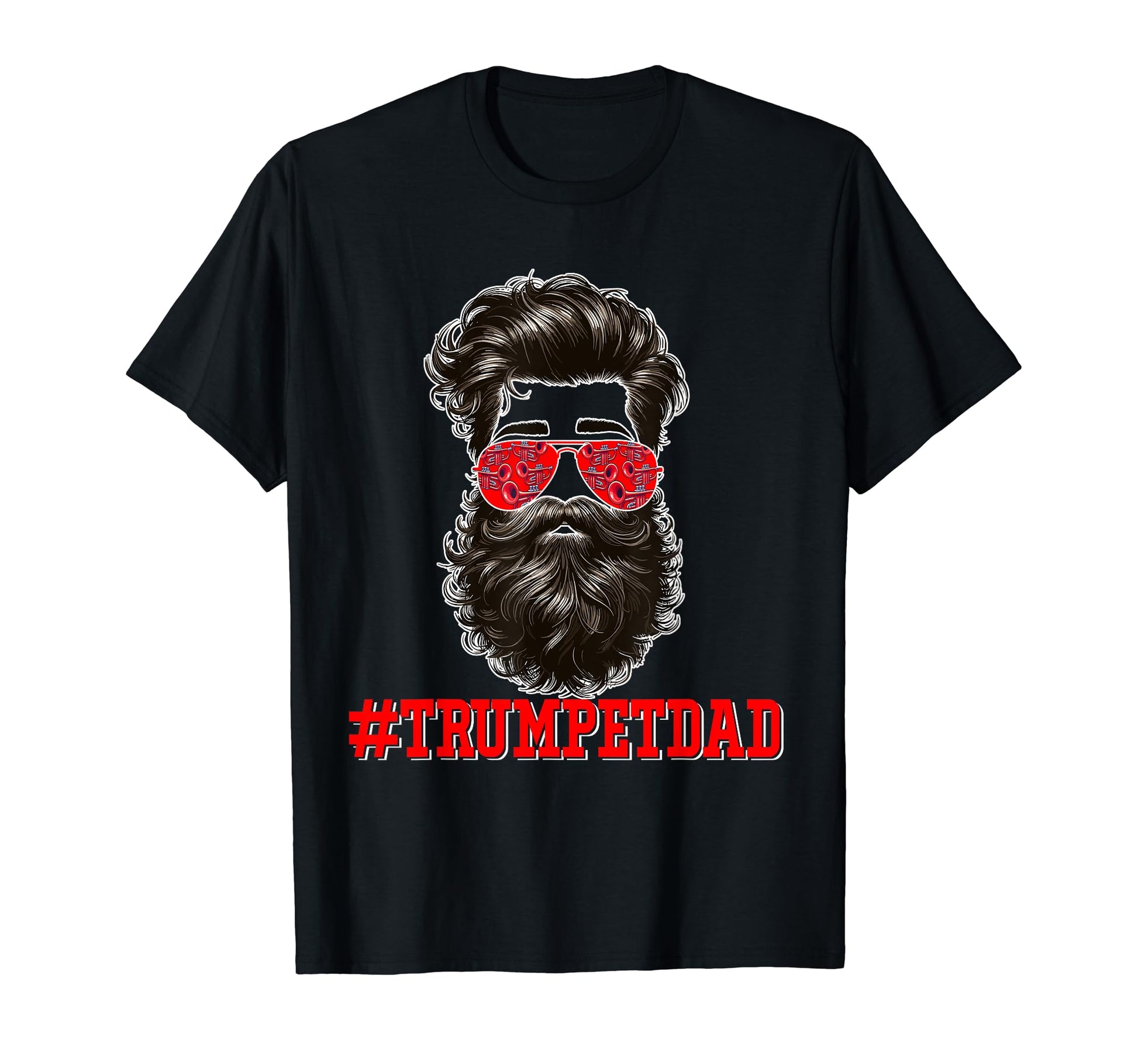 Trumpet Dad Costume Sunglasses T-Shirt - Minimalist Print Unisex - T-Shirt, Sweatshirt, Hoodie