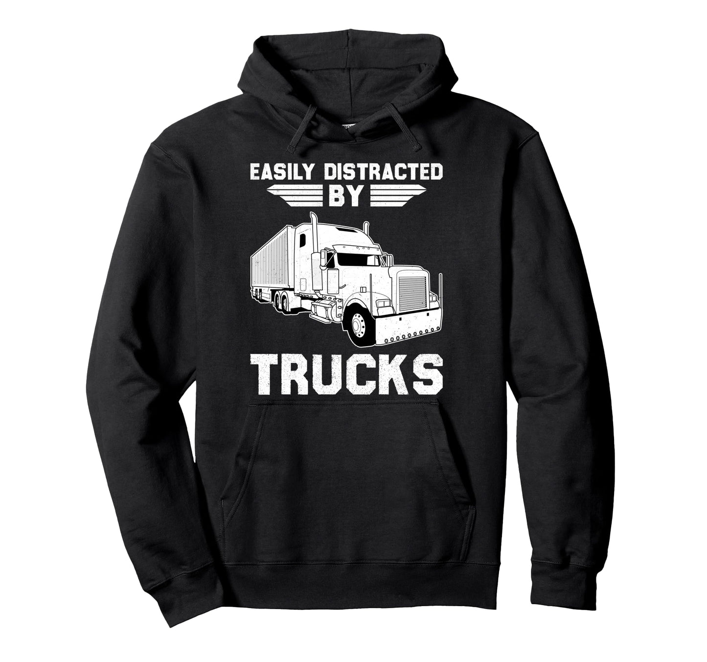 Easily Distracted Trucks Trucker Hoodie - Aesthetic Graphic for Adults - T-Shirt, Sweatshirt, Hoodie