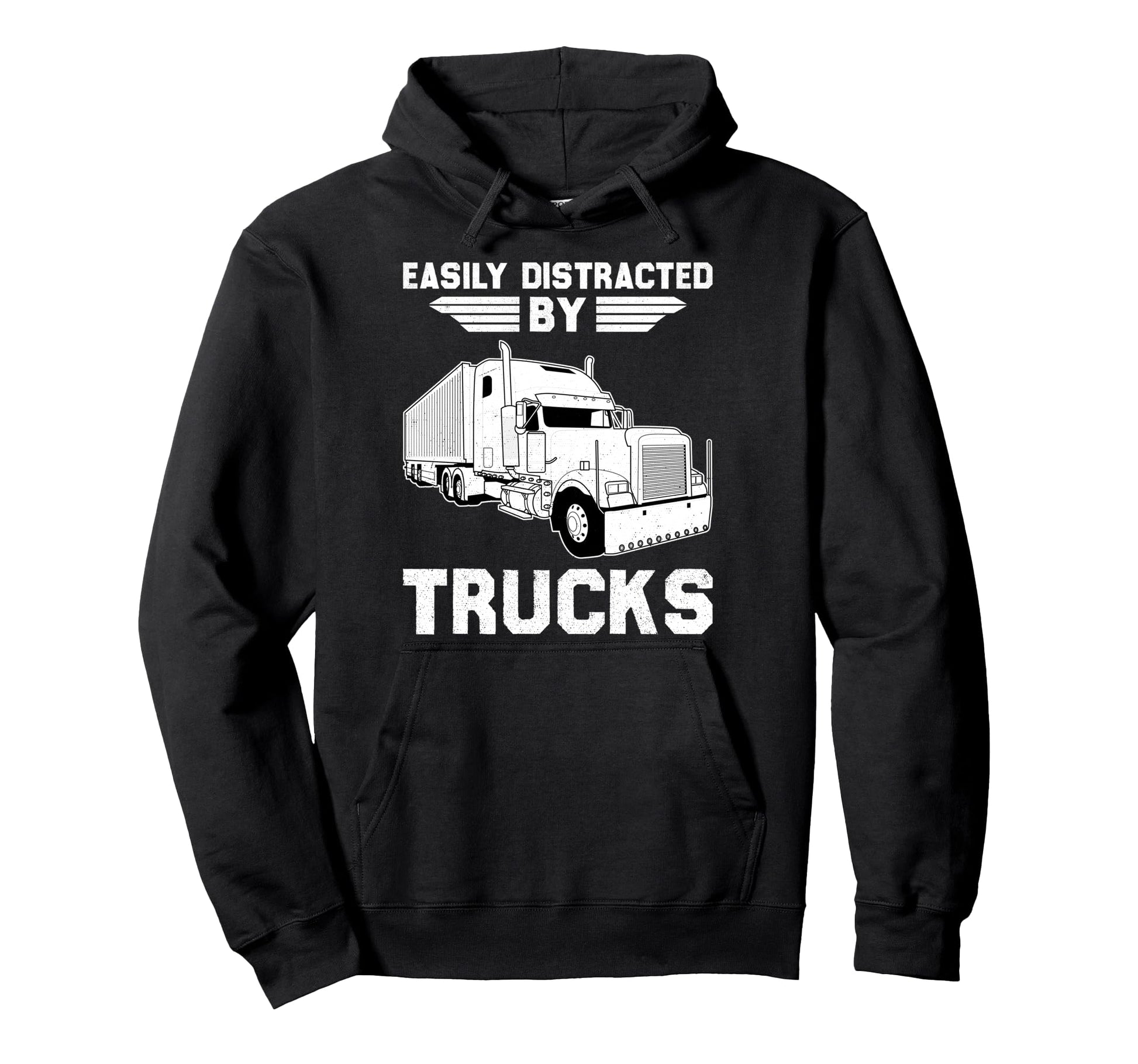 Easily Distracted Trucks Trucker Hoodie - Aesthetic Graphic for Adults - T-Shirt, Sweatshirt, Hoodie