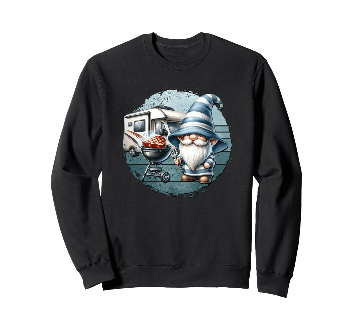 Camper Dad Grilling Gnome Fathers Day Sweatshirt - Streetwear Style Unisex - T-Shirt, Sweatshirt, Hoodie