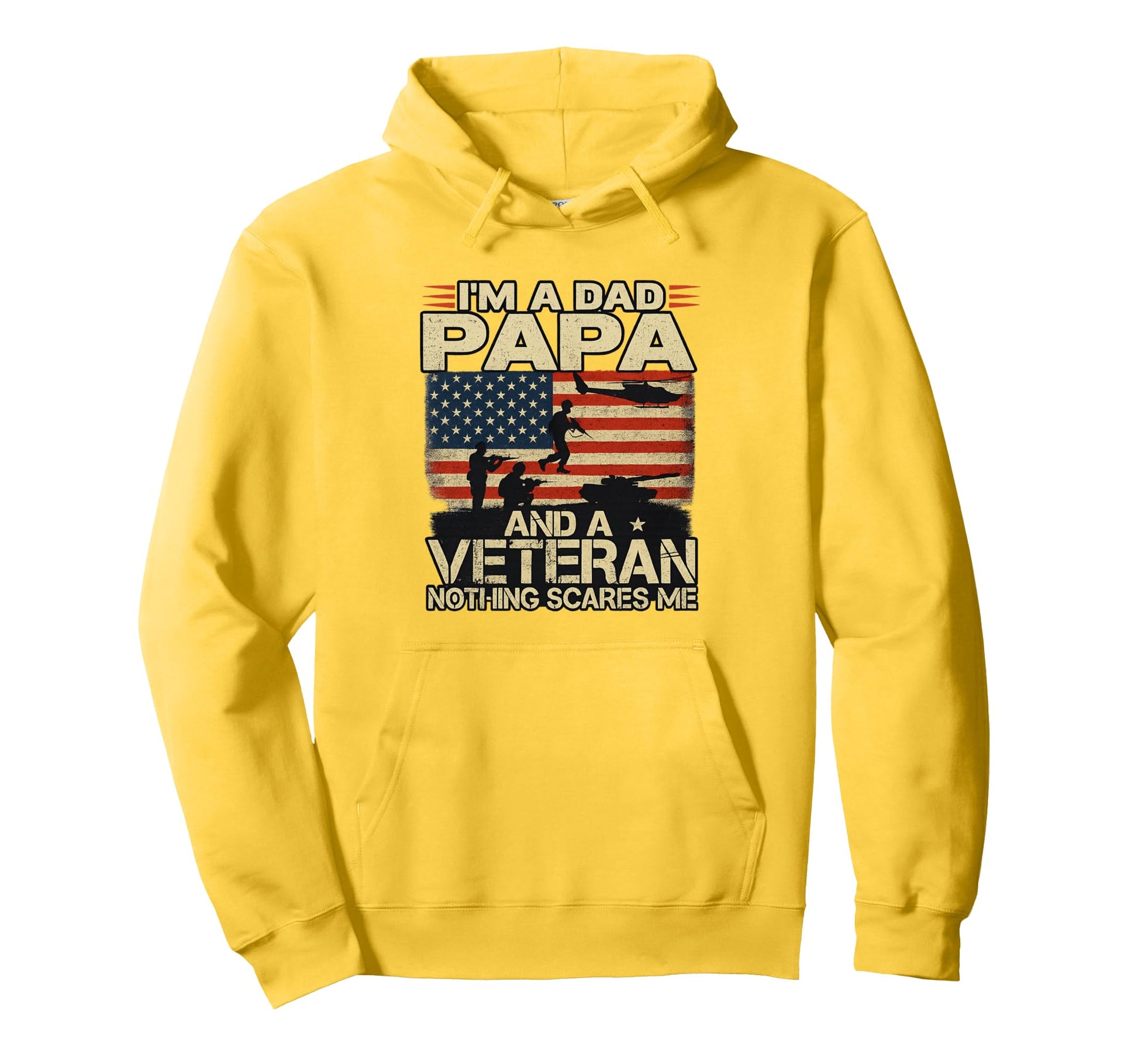Im Dad Papa Veteran Papa Grandpa Fathers Hoodie - Graphic Print for Adults - T-Shirt, Sweatshirt, Hoodie