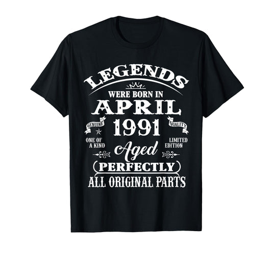35Th Birthday Gift Legend Born April T-Shirt - Trendy Graphic for Adults - T-Shirt, Sweatshirt, Hoodie