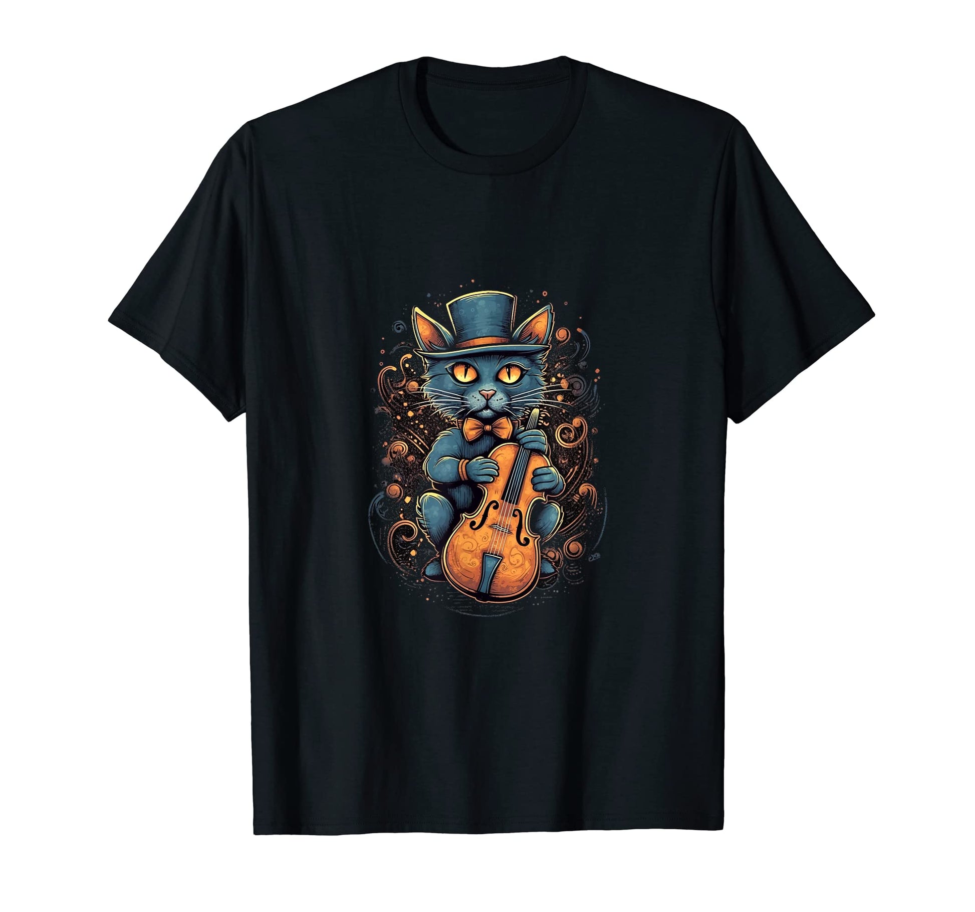 Cat Violin Player Violinist Kitten Music T-Shirt - Graphic Print Men Women - T-Shirt, Sweatshirt, Hoodie