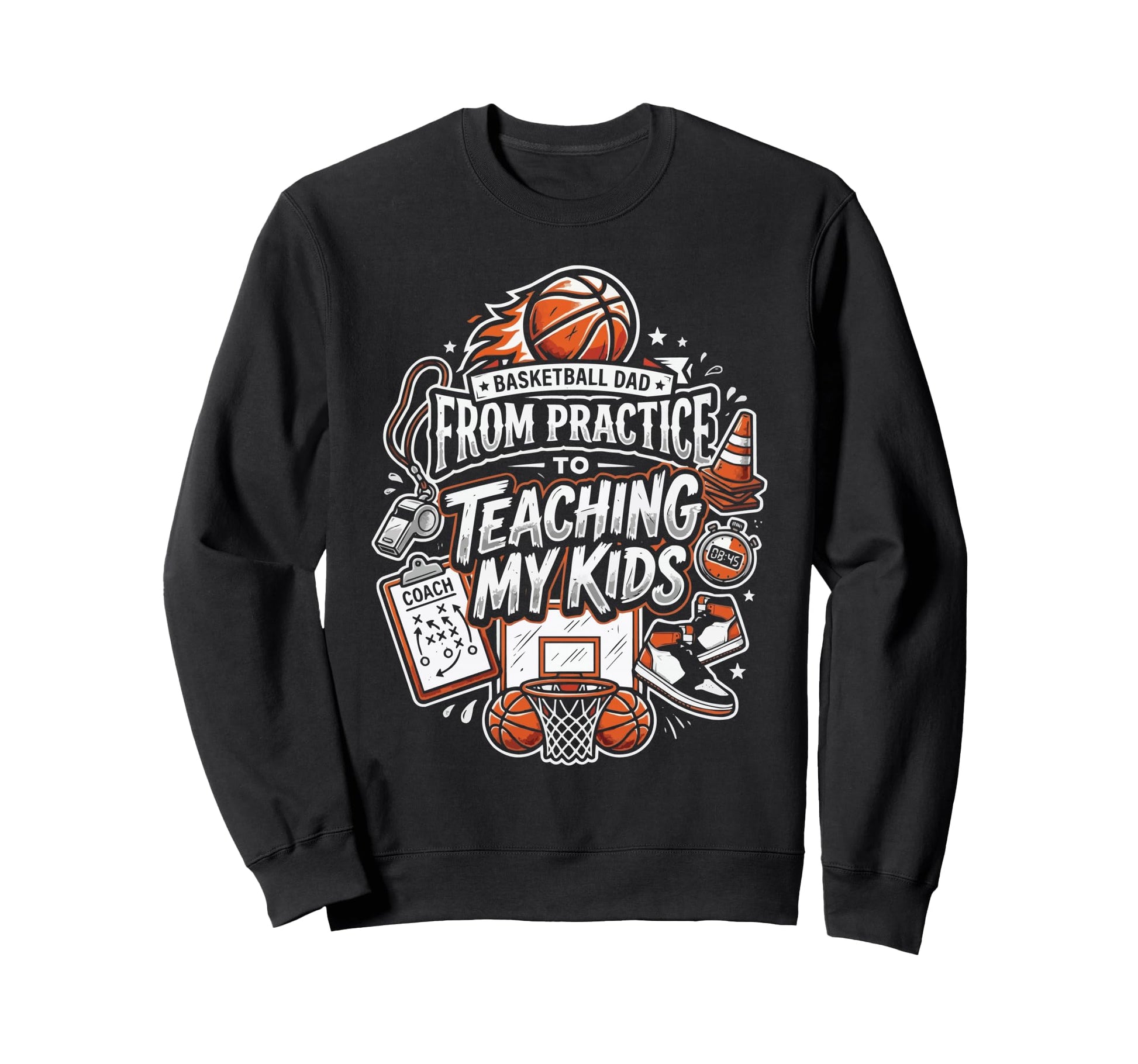 Basketball Dad Hooper Daddy Papa Sweatshirt - Aesthetic Graphic Unisex - T-Shirt, Sweatshirt, Hoodie