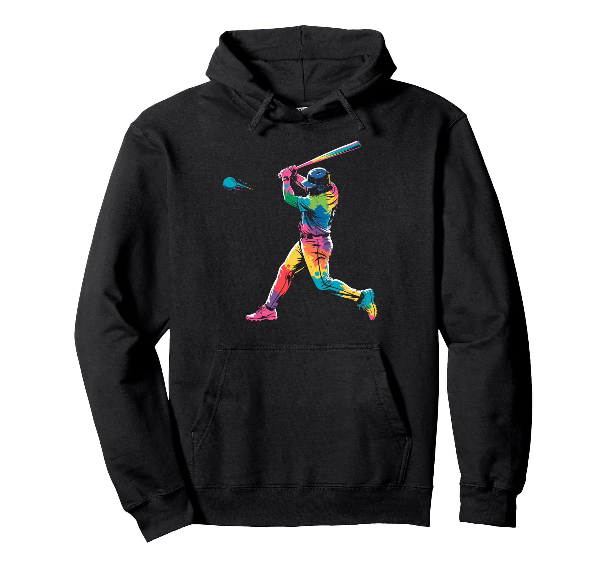 Paint Splash Baseball Player Coach Dad Hoodie - Trendy Graphic for Adults - T-Shirt, Sweatshirt, Hoodie