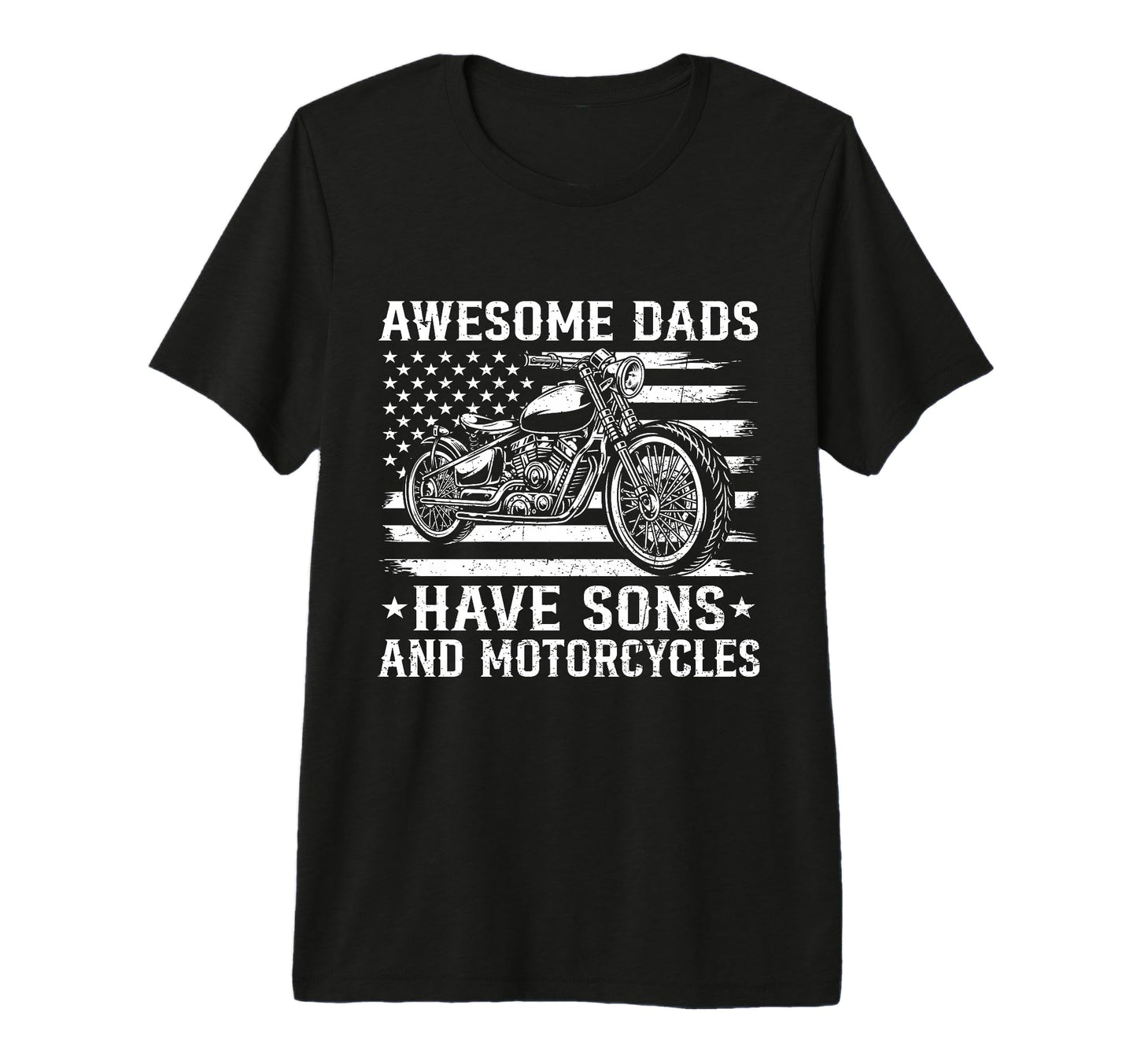 Awesome Dads Have Sons And Motorcycles T-Shirt - Graphic Print for Adults - T-Shirt, Sweatshirt, Hoodie