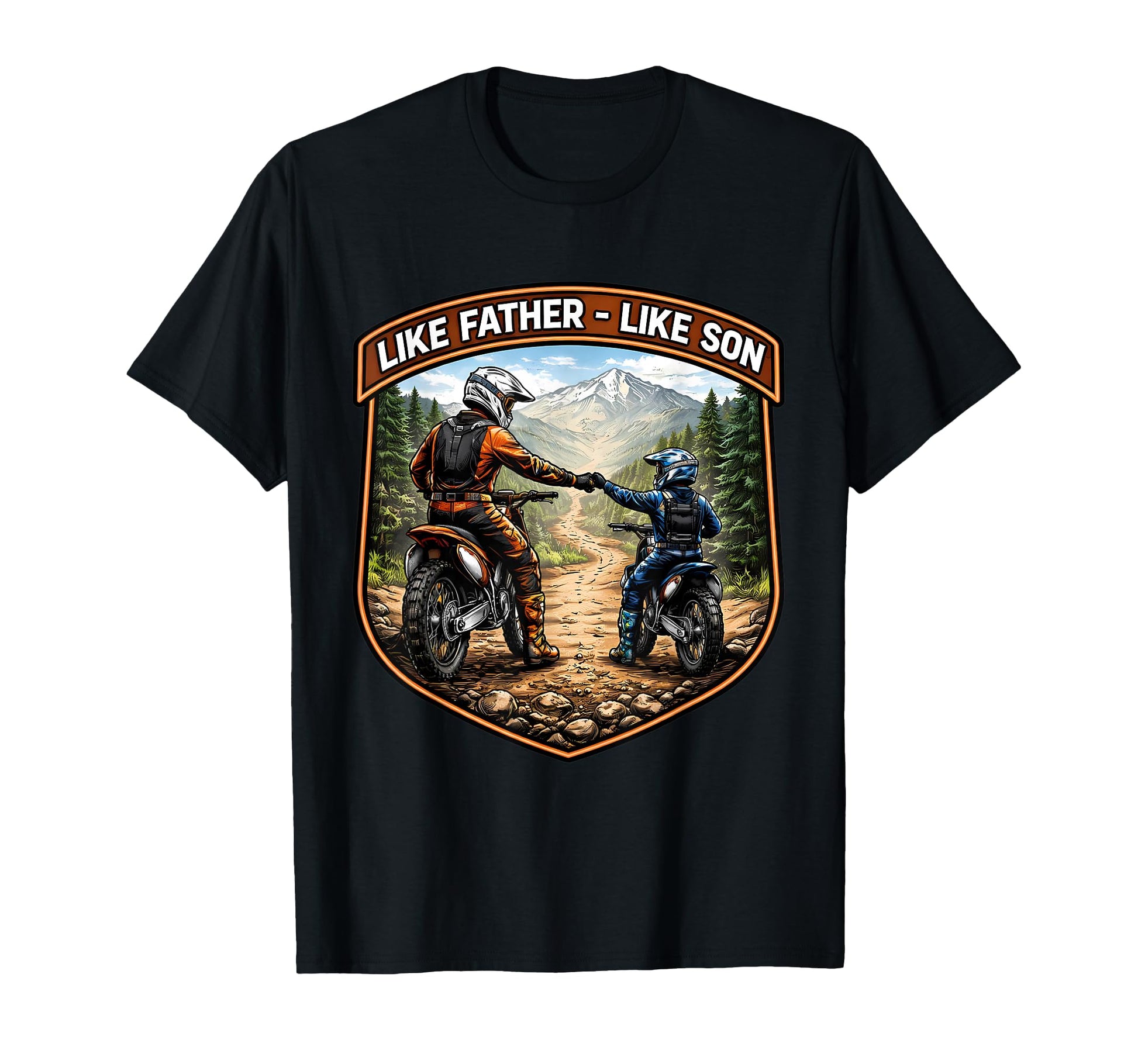 Like Father Like Son Dirt Bike Motorbike T-Shirt - Graphic Print Unisex - T-Shirt, Sweatshirt, Hoodie