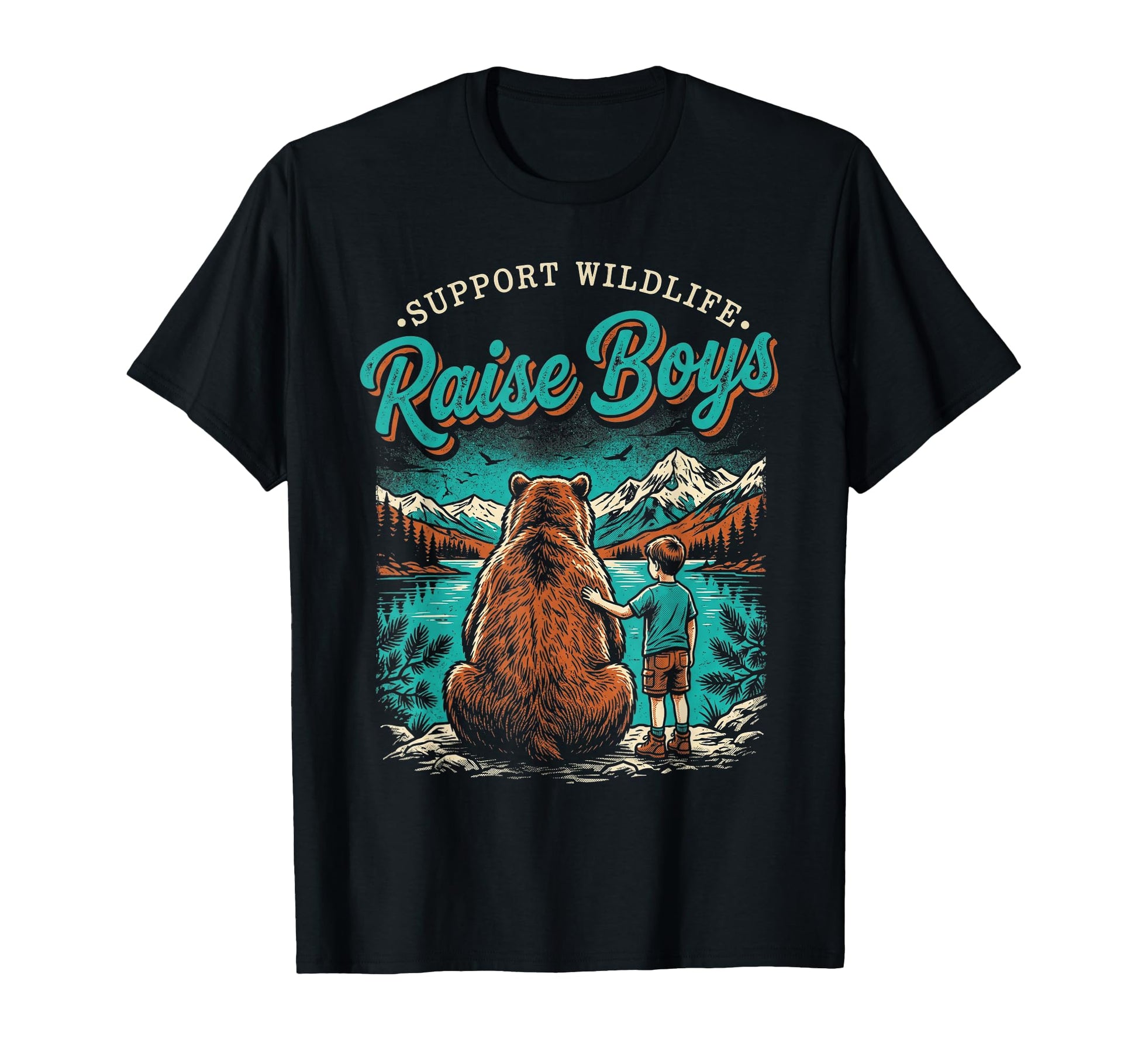 Support Wildlife Raise Funny Parent Mom T-Shirt - Aesthetic Graphic Unisex - T-Shirt, Sweatshirt, Hoodie