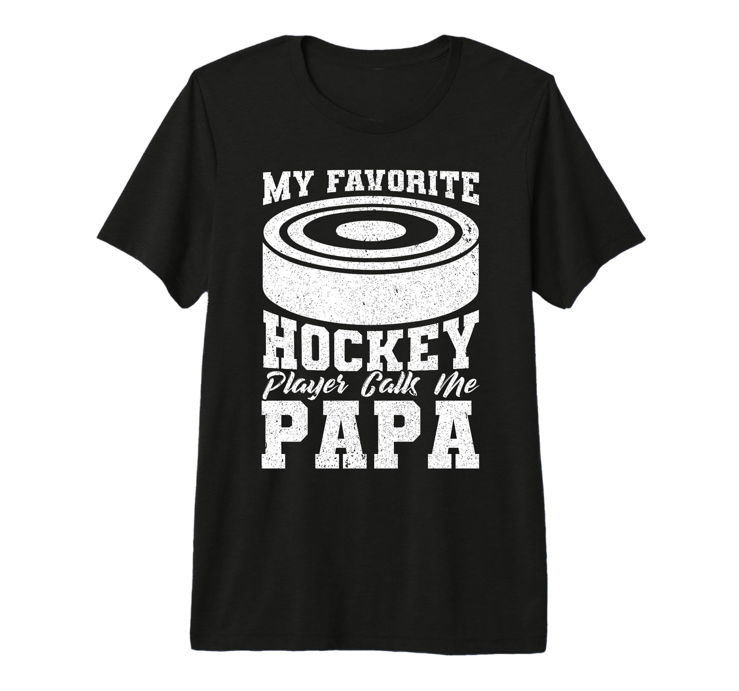 Mens Ice Hockey Dad Fathers Day Tri T-Shirt - Custom Art Print Men Women - T-Shirt, Sweatshirt, Hoodie