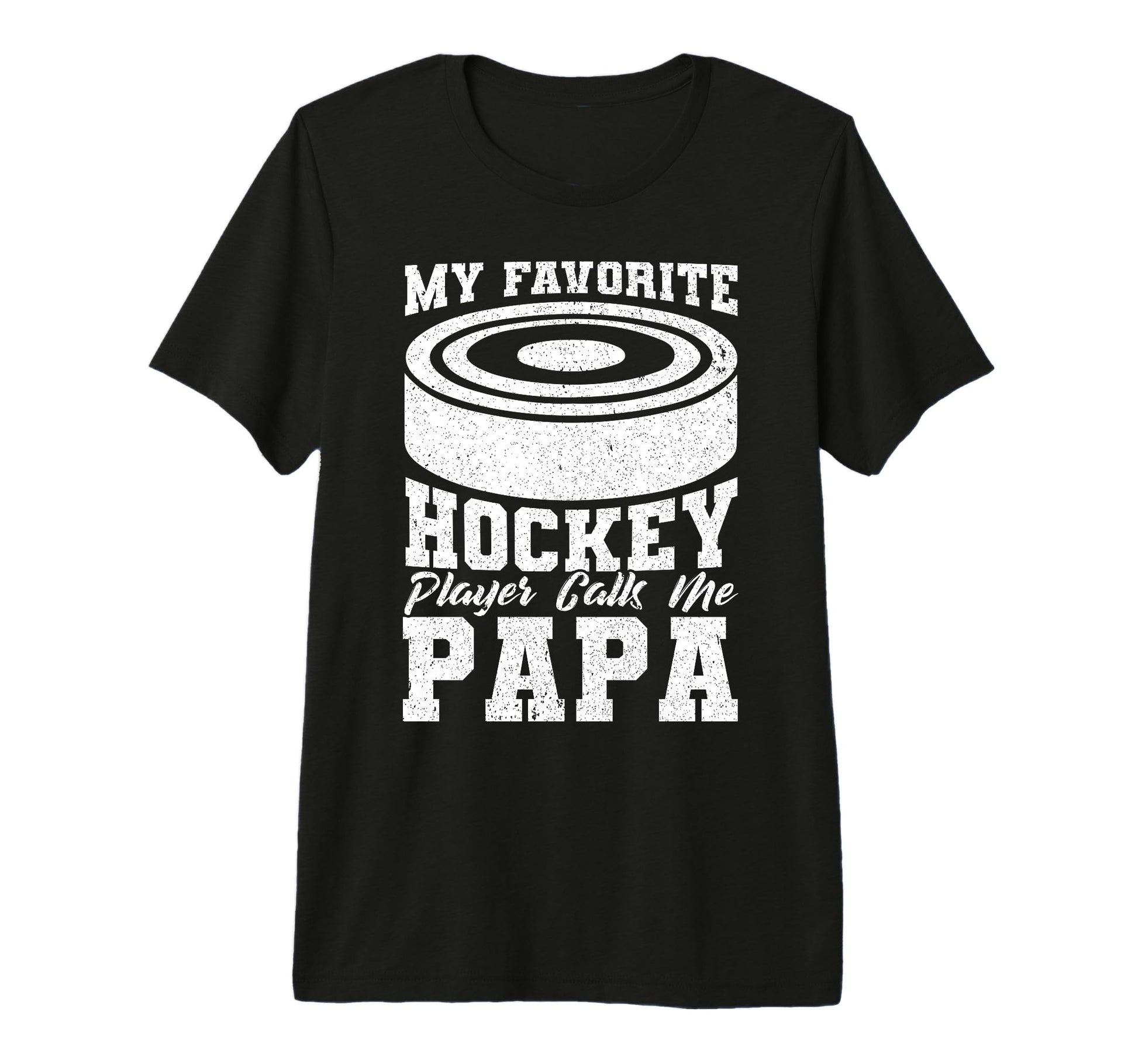 Mens Ice Hockey Dad Fathers Day Tri T-Shirt - Custom Art Print Men Women - T-Shirt, Sweatshirt, Hoodie