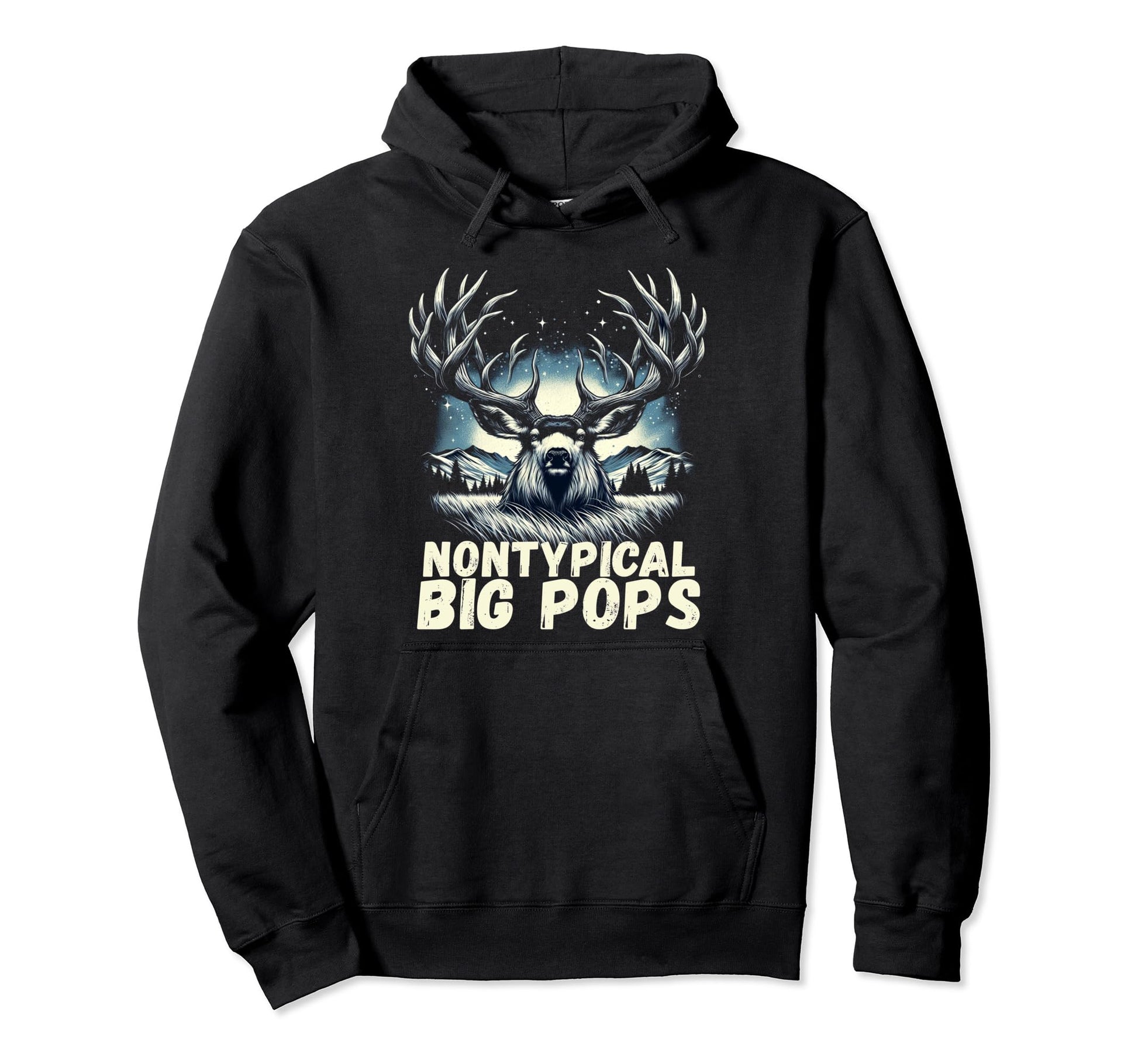 Fathers Day Mens Mule Deer Hunting Hoodie - Custom Art Print for Adults - T-Shirt, Sweatshirt, Hoodie