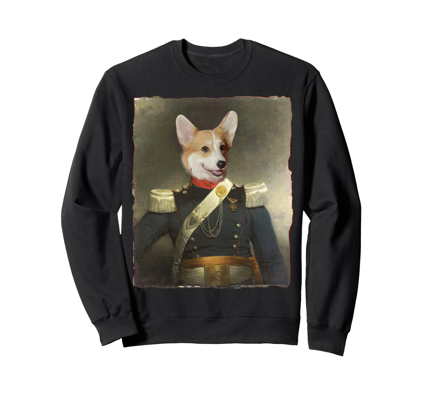 Funny Gorgi Dog Military Uniform Sweatshirt - Aesthetic Graphic Men Women - T-Shirt, Sweatshirt, Hoodie