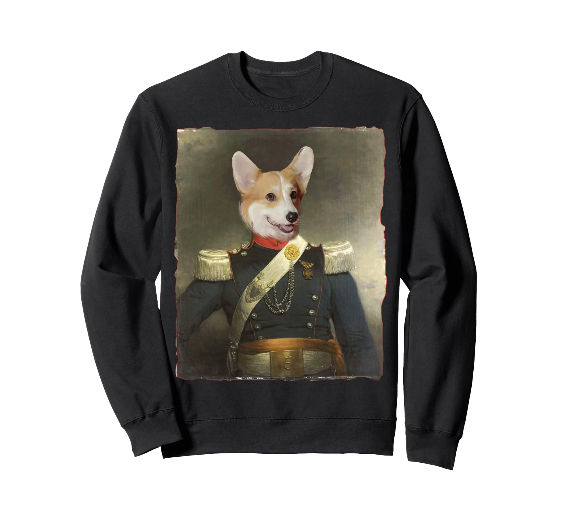 Funny Gorgi Dog Military Uniform Sweatshirt - Aesthetic Graphic Men Women - T-Shirt, Sweatshirt, Hoodie