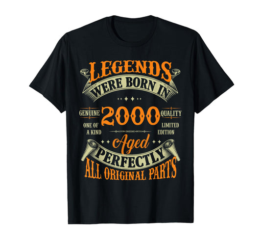 26Th Birthday Gift Legends Born 2000 26 T-Shirt - Trendy Graphic Unisex - T-Shirt, Sweatshirt, Hoodie