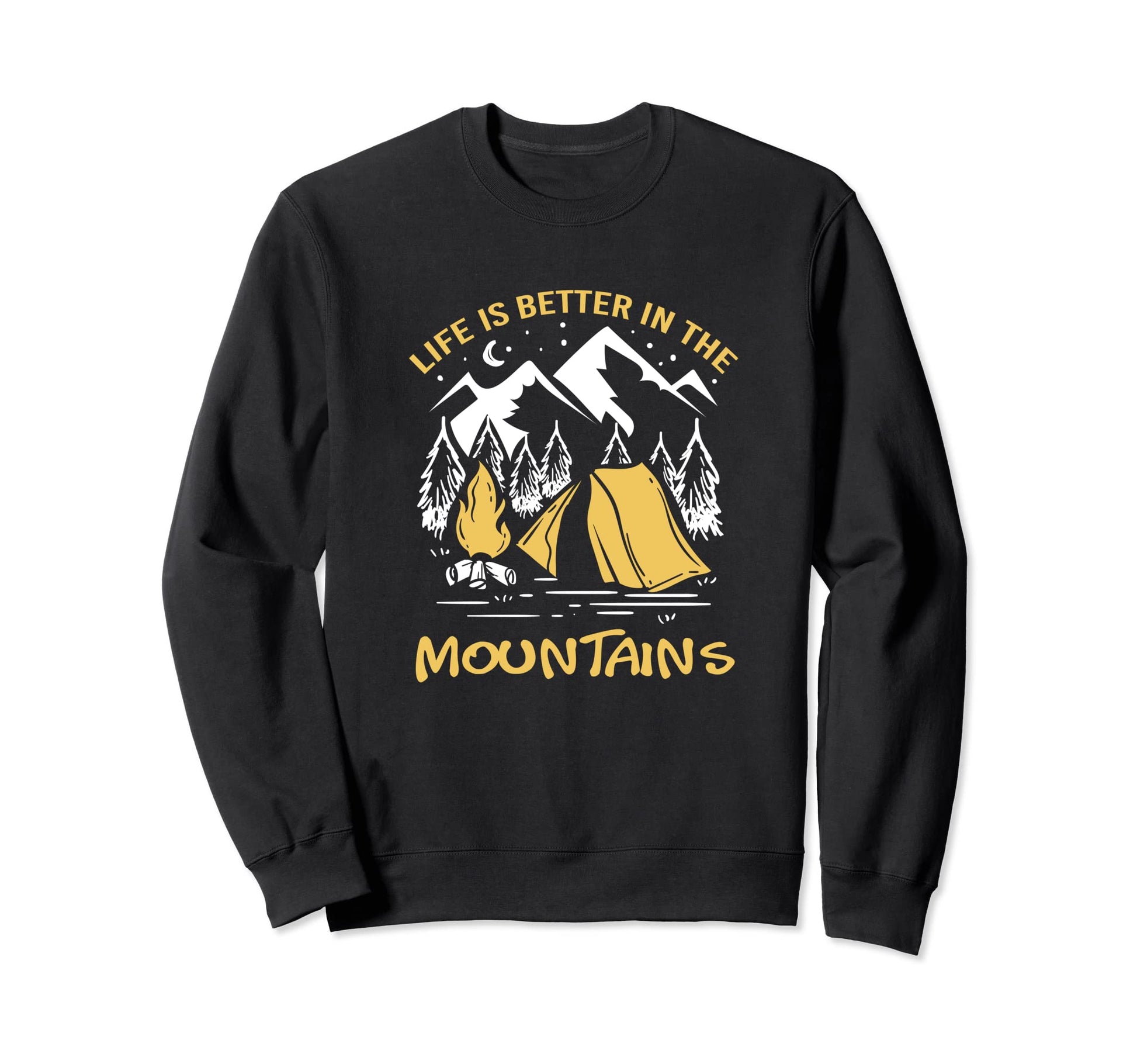 Life Mountains Hiking Camper Sweatshirt - Minimalist Print for Adults - T-Shirt, Sweatshirt, Hoodie