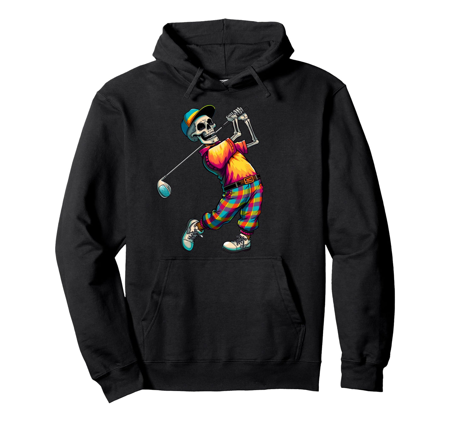 Skeleton Golf Halloween Golfer Golf Hoodie - Novelty Apparel for Adults - T-Shirt, Sweatshirt, Hoodie