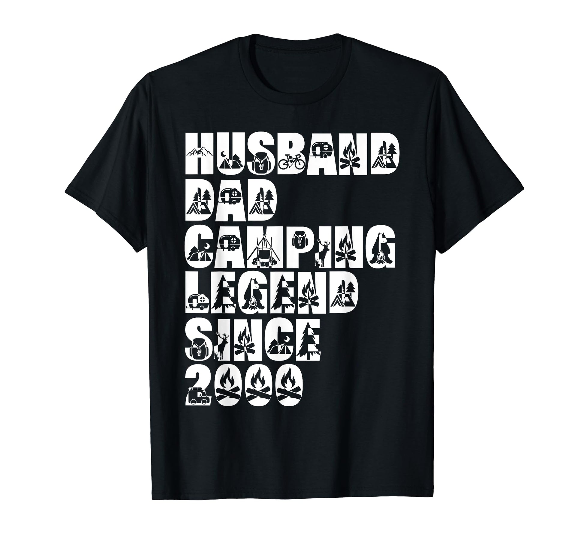Husband Dad Camping Legend Since T-Shirt - Fun Novelty Design Men Women - T-Shirt, Sweatshirt, Hoodie