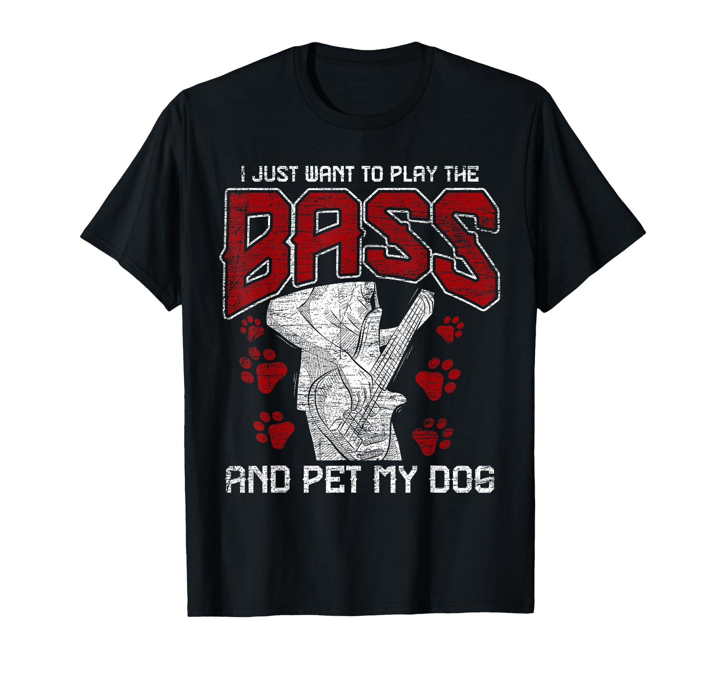 Bass Guitar Pet My Dog Bassist Bass T-Shirt - Unique Graphic for Adults - T-Shirt, Sweatshirt, Hoodie