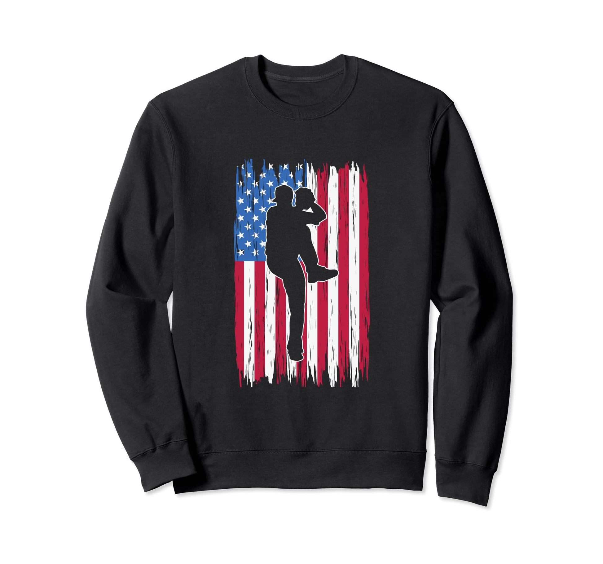 Baseball Dad Usa Flag Baseballer Sweatshirt - Graphic Print for Adults - T-Shirt, Sweatshirt, Hoodie