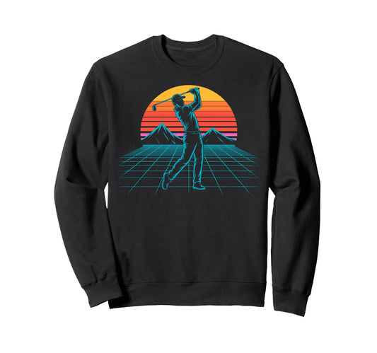80S Synthwave Futuristic Golf Vibes Sweatshirt - Novelty Apparel Unisex - T-Shirt, Sweatshirt, Hoodie