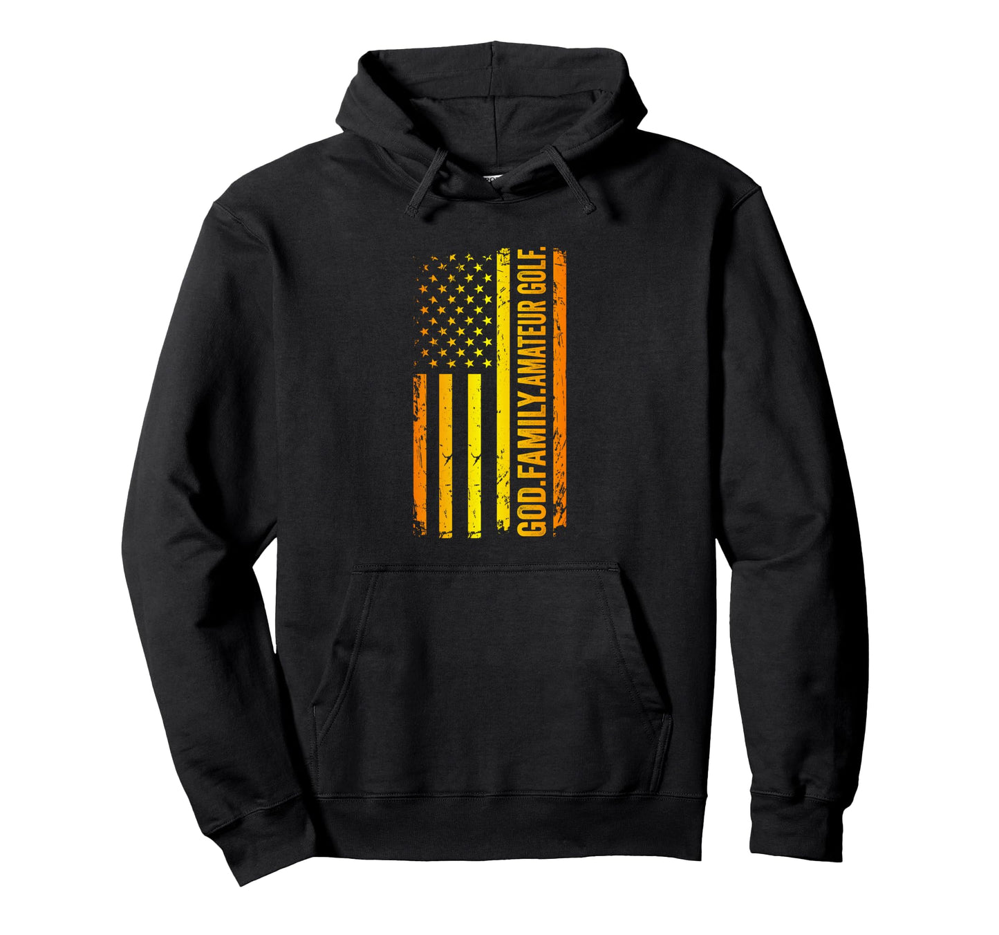 God Family Amateur Golf Us American Flag Hoodie - Minimalist Print Unisex - T-Shirt, Sweatshirt, Hoodie