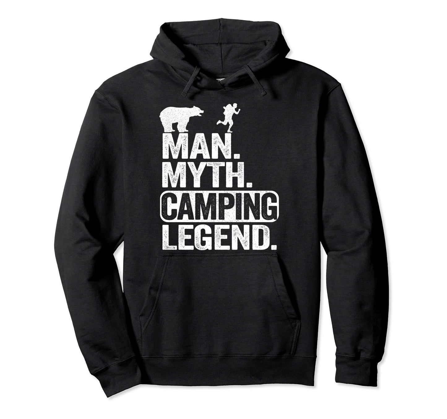 Myth Camping Legend Fun Bear Joke Hoodie - Custom Art Print for Adults - T-Shirt, Sweatshirt, Hoodie