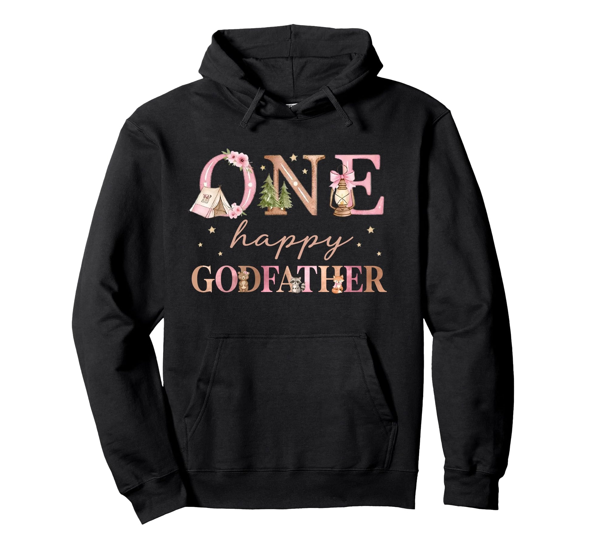 One Happy Godfather Camper 1St Birthday Hoodie - Aesthetic Graphic Unisex - T-Shirt, Sweatshirt, Hoodie