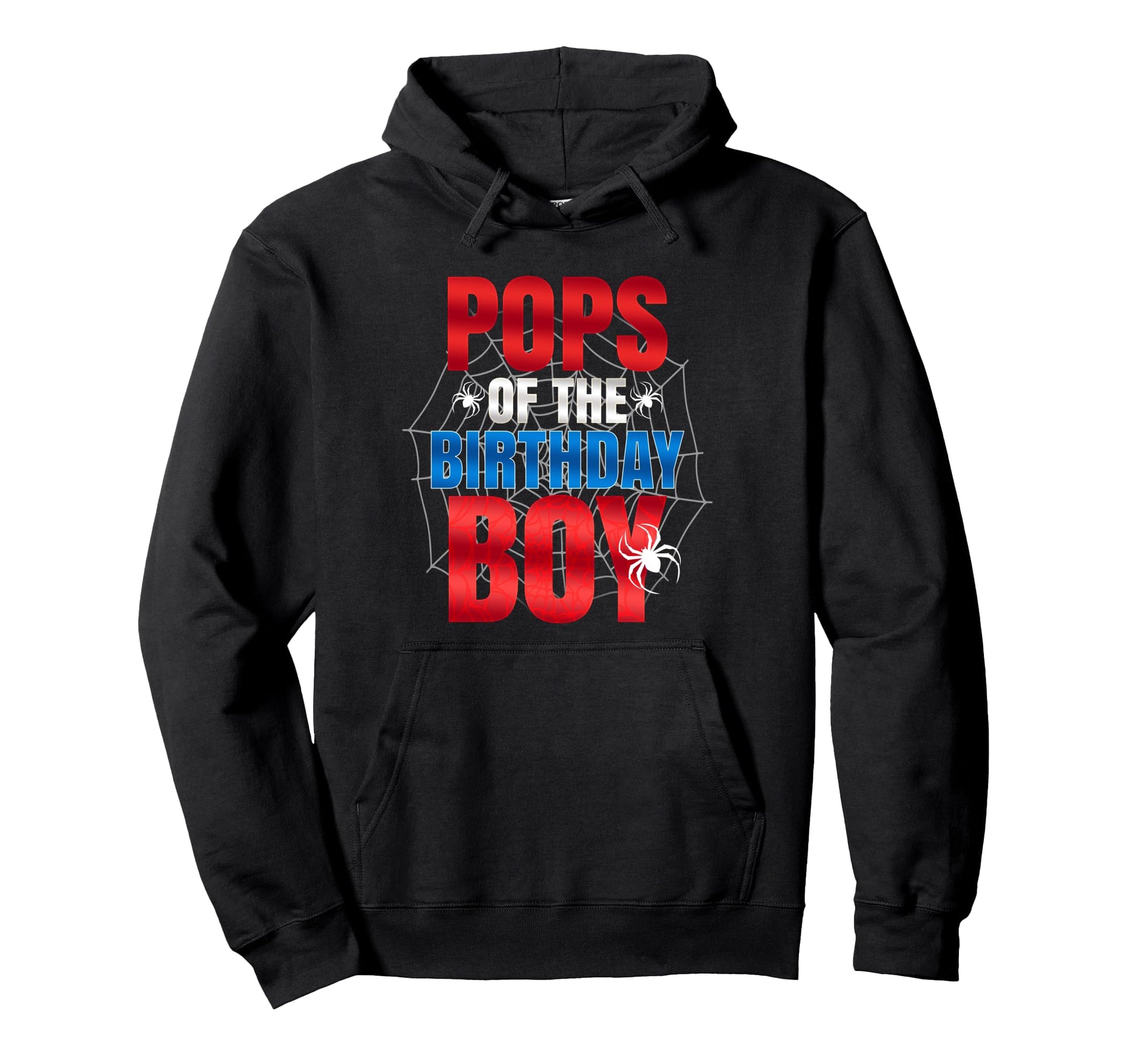 Pops Birthday Matching Family Spider Web Hoodie - Custom Art Print Unisex - T-Shirt, Sweatshirt, Hoodie