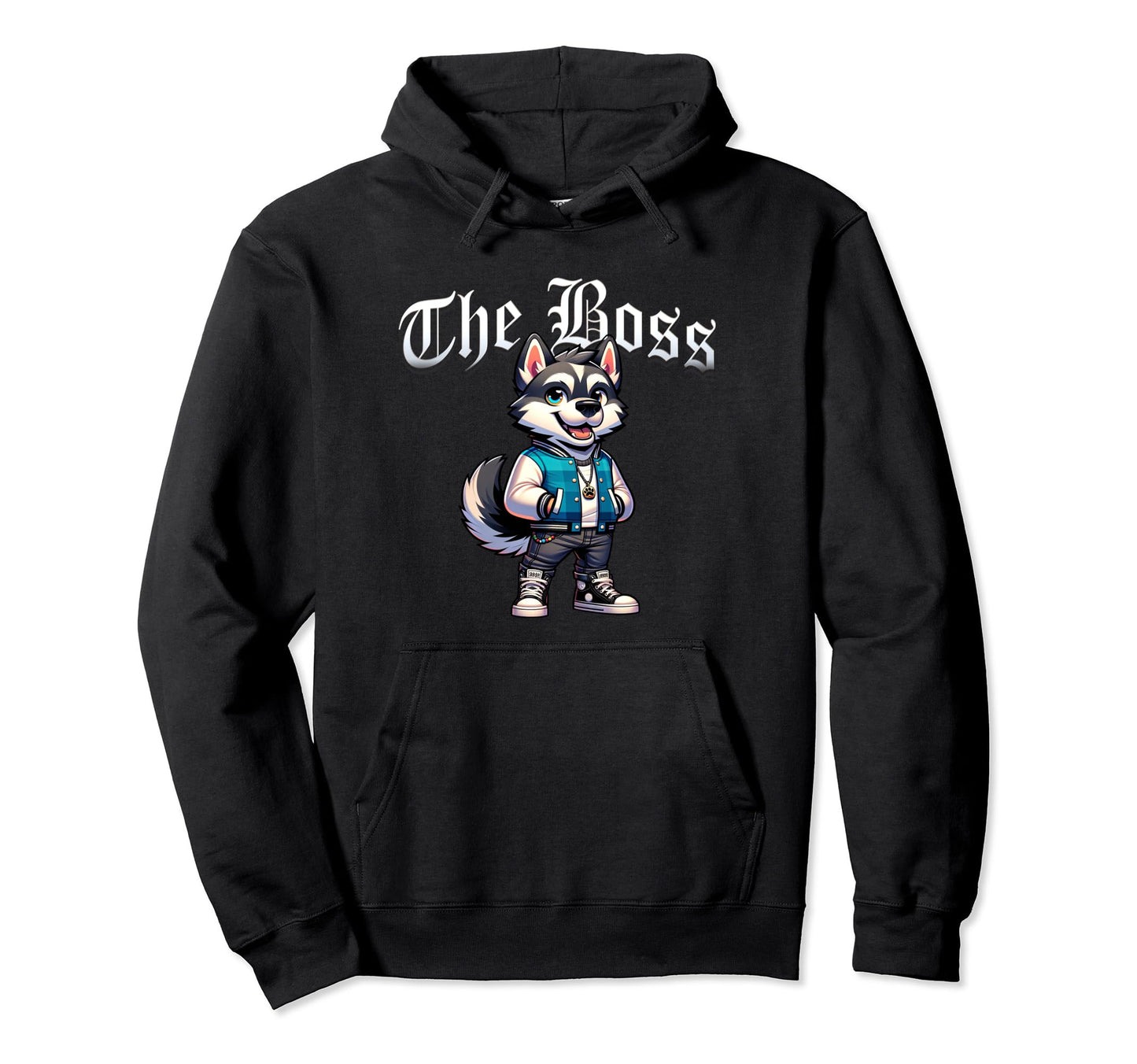Shepsky Dog Boss Jacket Outfit Dog Mom Dad Hoodie - Graphic Print Men Women - T-Shirt, Sweatshirt, Hoodie