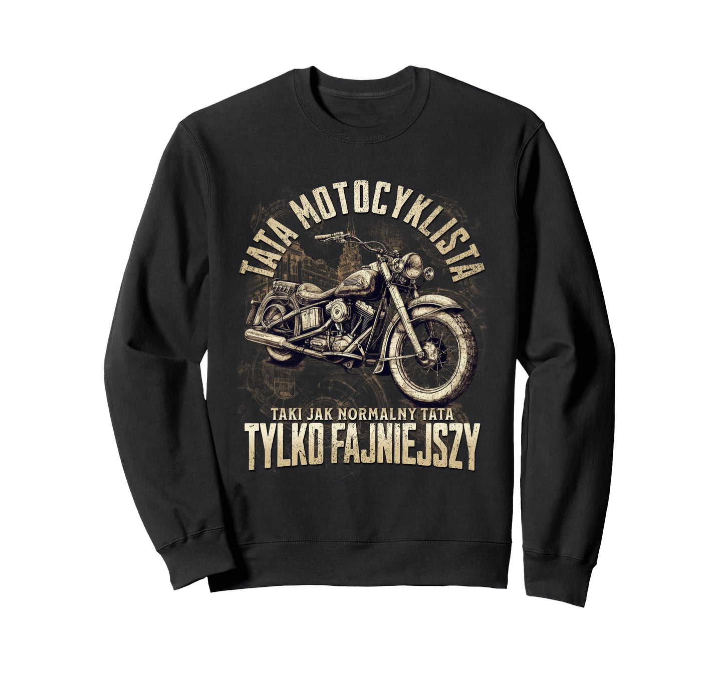 Ojciec Motocyklista Tata Na Sweatshirt - Minimalist Print Men Women - T-Shirt, Sweatshirt, Hoodie